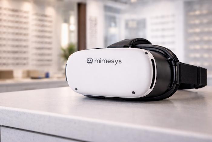 VR headset used for personalized lens fitting at an optical clinic