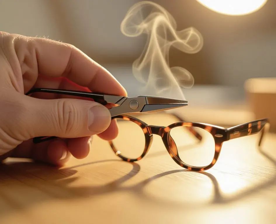 Bent eyeglass frame straightening in Newtonville