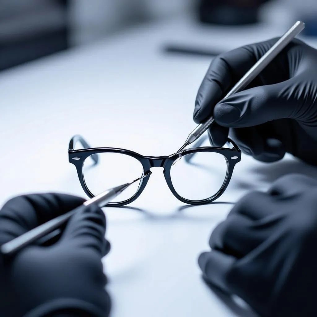 Men’s eyeglass lens replacement and frame repair service at The Optical Shop Newtonville